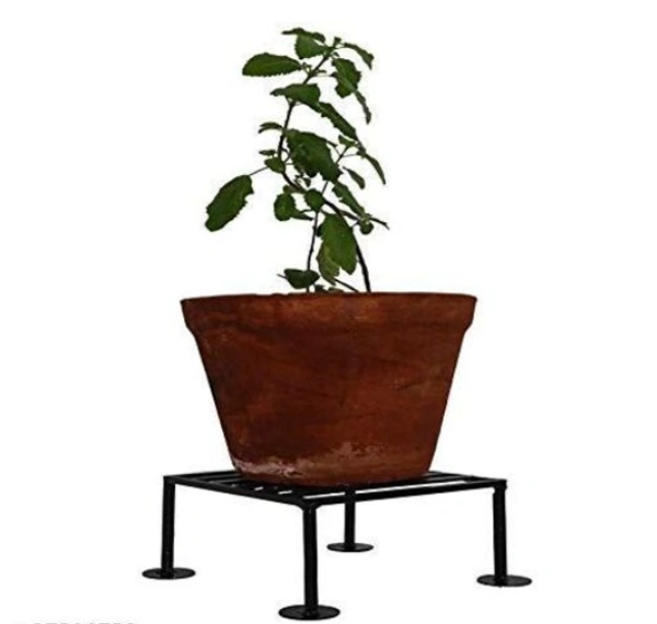 Square Iron Planter Stand Pack of 2 - Free Size, Black, Iron, Pack of 2